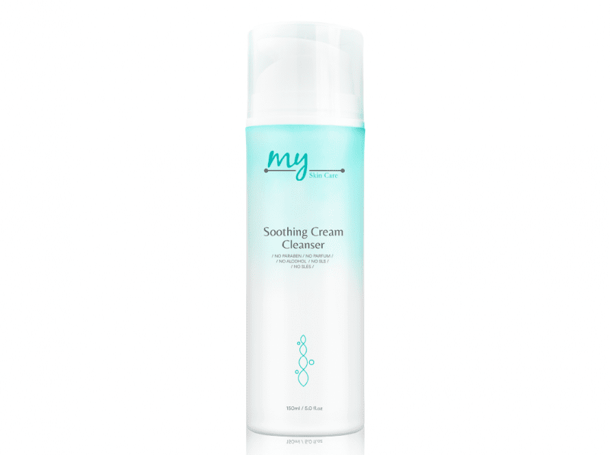 MyClinic Soothing Cream Cleanser bottle. This is the latest packaging