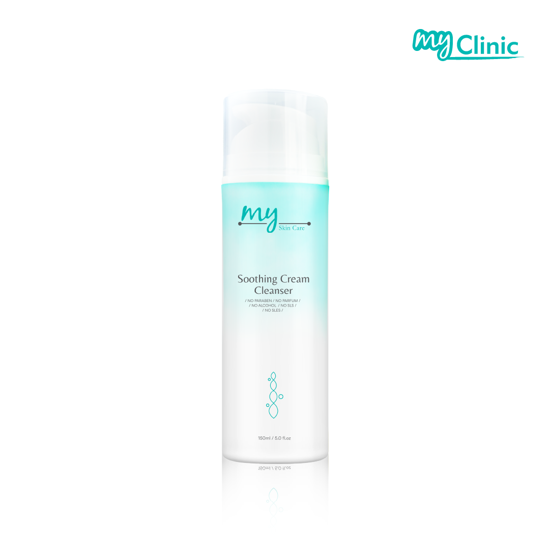 MyClinic Soothing Cream Cleanser bottle. This is the latest packaging