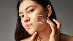 woman with acne problem