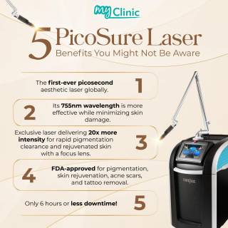 MyClinic- Your Trusted and #1 Choice
Why choose PicoSure? Let us break it down for you! 🔥

🚀 First picosecond laser globally 
💖 Skin-friendly wavelength
🔍 20x intensity with focus lens
✅ FDA Approved for safe blemish removal
⏰ Minimal downtime (6 hours or LESS)! 

Not all pico lasers are created equal, and at MyClinic, we provide THE PicoSure treatment everyone's talking about. Fun fact: Only doctors handle our lasers for a safe and effective procedure 💡

Book now and embrace the PicoSure difference! ✨

Kenapa pilih PicoSure? Jom kami terangkan! 🔥

🚀 Laser picosecond pertama di dunia
💖 Jarak gelombang (wavelength) mesra pada kulit
🔍 20x intensiti dengan lensa fokus
✅ Diluluskan oleh FDA untuk penyingkiran cela yang selamat
⏰ Masa pemulihan minima (6 jam atau KURANG)!

Tak semua laser pico dicipta sama, dan di MyClinic, kami menyediakan rawatan PicoSure yang semua orang perlukan. Fakta menarik: Rawatan laser hanya boleh dikendalikan oleh doktor tau! Ya, doktor kami bersedia untuk membantu dengan prosedur yang selamat & berkesan 💡

Tempah slot sekarang dan alami perbezaan PicoSure! ✨

Damansara Utama | Puchong | Cheras
Melawati | Mount Austin, JB | Bangi | Kelantan | Shah Alam | Sutera Utama, JB
⏰ Monday to Sunday 10.00 am - 6.30 pm

#MyClinic #MyClinicPromo #aestheticclinic #aesthetic #aestheticmalaysia #skinclinic #skinclinicmalaysia #klinikkulit #klinikkulitmalaysia #doktorkulitmalaysia #skincare #skindisease #medicalaesthetics #skinaesthetic #antiaging #lipfiller #pigmentation #picolaser #yellowlaser #co2laser #fatfreezing #slimming #rejuran #profhilo #hydrafacial #potenza #emface #thermage #ultherapy