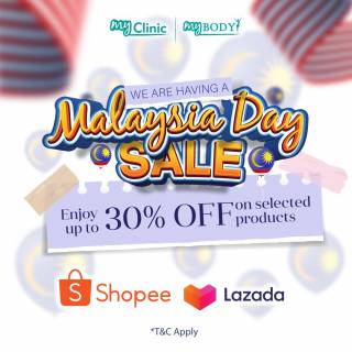 MyClinic- Your Trusted and #1 Choice
🇲🇾 Malaysia Day BIG, BIG Sale 🇲🇾

MyClinic is giving a 30% DISCOUNT* on selected items for the Malaysia Day holiday. Start filling your cart on Shopee & Lazada today and checkout on 16 SEPTEMBER 2022 to enjoy the discounts! 🛍 🛒

Psst! Spend more than RM150 to get FREE SHIPPING 😉

*T&C Apply

🇲🇾 Sale BESAR-BESARAN Hari Malaysia 🇲🇾

MyClinic memberikan DISKAUN 30%* untuk barangan terpilih untuk cuti Hari Malaysia. Isi cart anda di Shopee & Lazada mulai hari ini dan check out pada 16 SEPTEMBER 2022 untuk menikmati diskaun hebat kami! 🛍 🛒

Psst! Belanja lebih dari RM150 untuk dapatkan PENGHANTARAN PERCUMA 😉

*Tertakluk Kepada Terma & Syarat

Damansara Utama | Puchong | Cheras
Melawati | Johor Bahru | Bangi
⏰ Monday to Saturday 10.00am - 7.00pm
⏰ Sunday 10.00am - 6.00pm

#MyClinic #MyClinicPromo #shopee #lazada #skincare #skincaremalaysia #sale #salesalesale