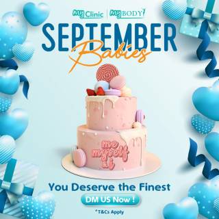 MyClinic- Your Trusted and #1 Choice
🎉 Celebrate Your September Birthday with MyClinic! 🎂

Enjoy the best savings on selected treatments & products:
✅ Buy 1 Get 1 Free
✅ 50% Off

Contact us via DM if you're a September baby and claim your special promo! 🎈🎁

🎉 Raikan Hari Lahir September Anda dengan MyClinic! 🎂

Nikmati penjimatan terbaik untuk rawatan & produk terpilih:
✅ Beli 1 Percuma 1
✅ Diskaun 50%

DM kami jika anda lahir pada bulan September dan nikmati promo istimewa ini! 🎈🎁

Damansara Utama | Puchong | Cheras
Melawati | Mount Austin, JB | Bangi | Kelantan | Shah Alam | Sutera Utama, JB
⏰ Monday to Sunday 10.00 am - 6.30 pm

#MyClinic #MyClinic #MyClinicTreatment #MyClinicPromo #sale #aesthetickl #aestheticclinic #aesthetic #aestheticmalaysia #skinclinic #skinclinicmalaysia #klinikkulit #klinikkulitmalaysia #doktorkulitmalaysia #skincare #skindisease #medicalaesthetics #skinaesthetic #antiaging #lipfiller #nonsurgical #pigmentation #picolaser #yellowlaser #co2laser #fatfreezing #hairgrowth #slimming #rejuran #profhilo