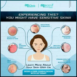 MyClinic- Your Trusted and #1 Choice

Experienced or experiencing above issues? Then you might have sensitive skin.

Sensitive skin is a common condition where the skin reacts easily to certain environmental or internal factor. Sensitive skin can be caused by various factors, including genetics, environmental factors, or underlying medical conditions. 

If you suspect you have sensitive skin, it is important to avoid potential triggers, use gentle and fragrance-free skincare products, and consult with a dermatologist if symptoms persist or worsen.

Or even better, come to us! Book your appointment now!

Damansara Utama | Puchong | Cheras
Melawati | Mount Austin, JB | Bangi | Kelantan | Shah Alam | Sutera Utama, JB
⏰ Monday to Sunday 10.00 am - 6.30 pm

#skincare #skin #care #aestheticclinic #beautician #skincareroutine #sales #laser #skincarecommunity