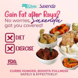 MyClinic- Your Trusted and #1 Choice
Indulged in too many Raya treats? 😋

Don't worry about the calories – Saxenda curbs hunger and boosts fullness, helping you maintain a healthy weight! Safe and effective, it's the perfect solution for post-festive season slimming 😉 

Wait no more, get it now at MyClinic for your pre-Raya body!

Telah makan terlalu banyak hidangan Raya? 😋

Jangan risau tentang kalori – Saxenda mengurangkan rasa lapar dan menambah kekenyangan, membantu anda mengekalkan berat badan yang sihat! Selamat dan berkesan, ia adalah penyelesaian terbaik untuk pelangsingan badan selepas musim perayaan 😉

Tunggu apa lagi, dapatkan sekarang di MyClinic untuk dapatkan semula badan pra-Raya anda!

Damansara Utama | Puchong | Cheras
Melawati | Mount Austin, JB | Bangi | Kelantan | Shah Alam | Sutera Utama, JB
⏰ Monday to Sunday 10.00 am - 6.30 pm

#MyClinic #MyClinic #MyClinicTreatment #MyClinicPromo #sale #aesthetickl #aestheticclinic #aesthetic #aestheticmalaysia #skinclinic #skinclinicmalaysia #klinikkulit #klinikkulitmalaysia #doktorkulitmalaysia #skincare #skindisease #medicalaesthetics #skinaesthetic #antiaging #lipfiller #nonsurgical #pigmentation #picolaser #yellowlaser #co2laser #fatfreezing #hairgrowth #slimming #rejuran #profhilo