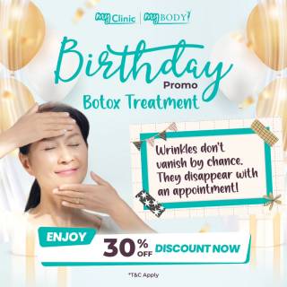 MyClinic- Your Trusted and #1 Choice
Calling all June babies! 🎉 

It's your time to shine with our exclusive June Birthday Promo at MyClinic! Enjoy a fabulous up to 30% OFF on Botox treatment, specially curated for your special month. Indulge in the ultimate beauty experience and rediscover your youthful glow. 

Don't let this amazing offer pass you by. Book your appointment now and celebrate your birthday month with MyClinic! 🎁✨

Khas untuk yang menyambut hari lahir pada bulan Jun! 🎉

Serlahkan kejelitaan anda dengan Promo Hari Lahir Jun eksklusif MyClinic! Nikmati DISKAUN sehingga 30% untuk rawatan Botox, yang diadakan khas untuk bulan istimewa anda. Manjakan diri dengan rawatan kecantikan terbaik MyClinic untuk tampak muda remaja.

Jangan biarkan tawaran hebat ini berlalu begitu sahaja. Tempah temujanji anda sekarang dan raikan bulan kelahiran anda dengan MyClinic! 🎁✨

Damansara Utama | Puchong | Cheras
Melawati | Mount Austin, JB | Bangi | Kelantan | Shah Alam | Sutera Utama, JB
⏰ Monday to Sunday 10.00 am - 6.30 pm

#MyClinic #MyClinic #MyClinicTreatment #MyClinicPromo #sale #aesthetickl #aestheticclinic #aesthetic #aestheticmalaysia #skinclinic #skinclinicmalaysia #klinikkulit #klinikkulitmalaysia #doktorkulitmalaysia #skincare #skindisease #medicalaesthetics #skinaesthetic #antiaging #lipfiller #nonsurgical #pigmentation #picolaser #yellowlaser #co2laser #fatfreezing #hairgrowth #slimming #rejuran #profhilo
