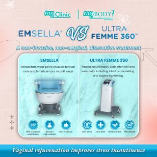 MyClinic- Your Trusted and #1 Choice

Do you suffer from urinary incontinence? You're not alone. Millions of women experience this common problem, but with the Emsella and UltraFemme 360 technologies, you can say goodbye to leaks and hello to confidence!

At the forefront of women's health and wellness, Ultra Femme uses cutting-edge technology to restore vaginal skin, improving overall comfort and confidence. Meanwhile, Emsella uses non-invasive electromagnetic technology to treat urinary incontinence, helping women regain control of their bodies. With these treatments, you can feel confident and comfortable in your own skin.

Discover the Emsella and UltraFemme 360 technologies and start living life to the fullest. Book your appointment today and take the first step towards regaining control and confidence.

Damansara Utama | Puchong | Cheras
Melawati | Mount Austin, JB | Bangi | Kelantan | Shah Alam | Sutera Utama, JB
⏰ Monday to Sunday 10.00am - 6.30pm

#skincare #skin #care #aestheticclinic #beautician #skincareroutine #sales #laser #skincarecommunity